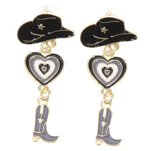 WRITWAA Western Cowgirl Ohrringe Mehrschichtiges Design mit Cowboystiefel und Hut Modische Statement Ohrringe Damen Western Schmuck für Alltag Halloween und Valentinstag von WRITWAA