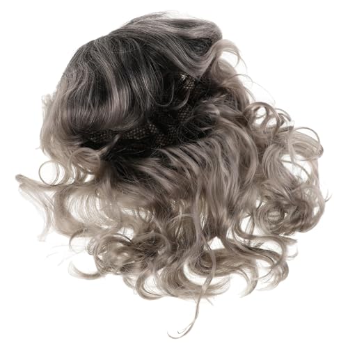 WRITWAA Your Look Kurze Graue Gewellte Perücke Kunsthaar-perücke Für Damen Cosplay Party Performance Stilvoll von WRITWAA