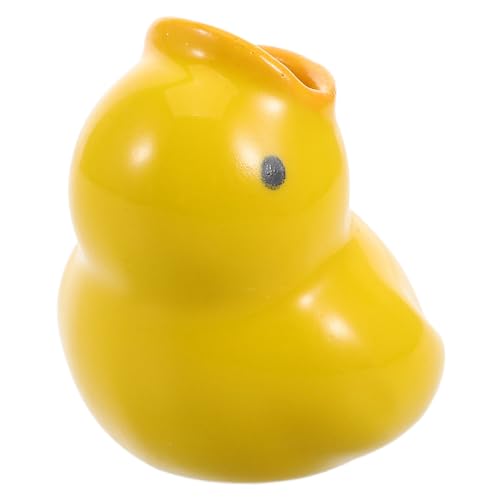 WRITWAA Zahnbürstenhalter Aus Porzellan in Form Einer Cartoon-Ente Funktionaler Badezimmer-Organizer Für Zahnbürsten Zahnpasta Und Kleine Utensilien von WRITWAA