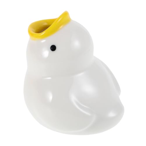 WRITWAA Zahnbürstenhalter Cartoon-Ente Für Badezimmer Keramik Organizer Zahnbürstenständer Für Zuhause Badezimmerzubehör Langlebig Und Leicht Zu Reinigen von WRITWAA