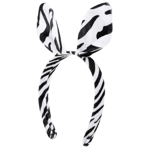 WRITWAA Zebra Stirnband mit Süßen Zebraohren Kuscheliges Tierkostüm accessoire für Halloween Fasching Karneval und Party Einfaches Anziehen für Damen und Mädchen von WRITWAA