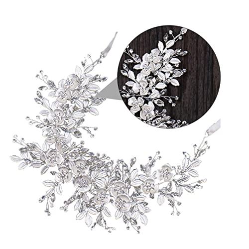 WRITWAA Zierliches Haarband mit Strasssteinen für Damen Handgefertigtes Haarschmuck Accessoire mit Floralen Design für Besondere Anlässe oder Täglichen Gebrauch von WRITWAA