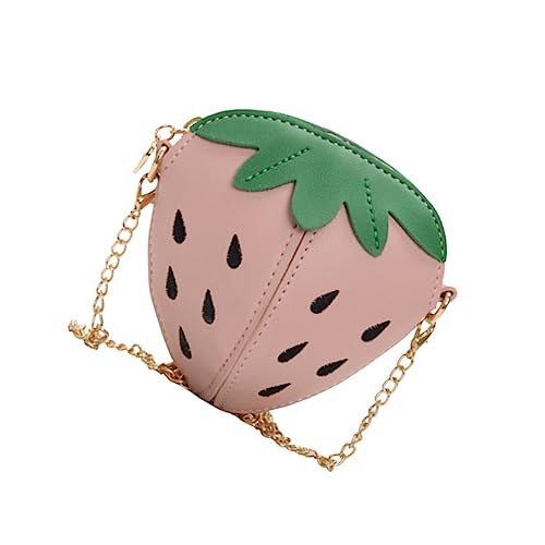 WRITWAA Erdbeere Tasche Für Junge Mädchen Umhängetasche Mit Kettengürtel Erdbeertasche Mädchen-umhängetasche Leichtgängiger Reißverschluss Für Einfaches Tragen von WRITWAA