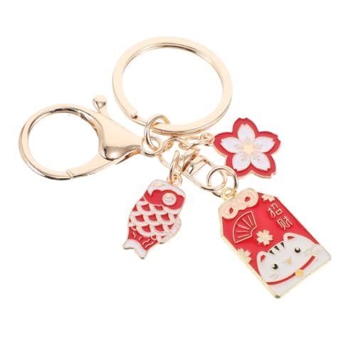 WRITWAA -glücksschlüsselkette Frauenauto Stehendes Reise Mundwasser Türkises Armband Farbstifte Chinesischer Schlüsselanhänger Cartoon-stirnbänder Zinklegierung von WRITWAA