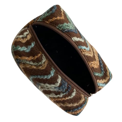 WRITWAA Tragbare Make-up-Tasche Mit Reißverschluss Kosmetiktasche Für Damen Make-up-Beutel Für Reisen Organizer-Tasche Aus Stabilem Material Kompakte Schminktasche Für Reisegepäck von WRITWAA