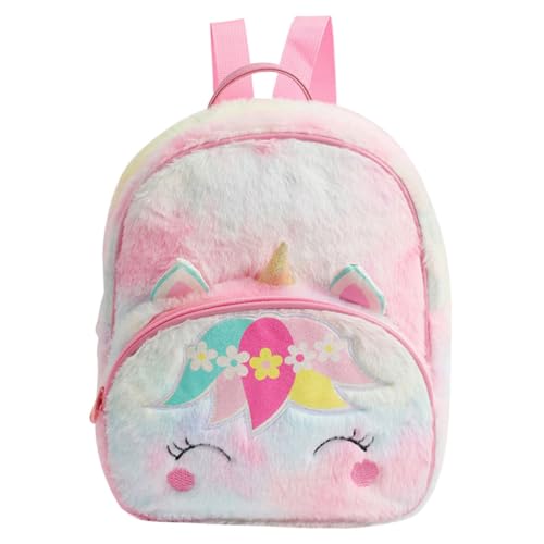 WRITWAA Kleiner Plüsch-Einhorn-Rucksack Cartoon-Rucksack Für Mädchen Für Kleine Mädchen Reise-Tasche von WRITWAA