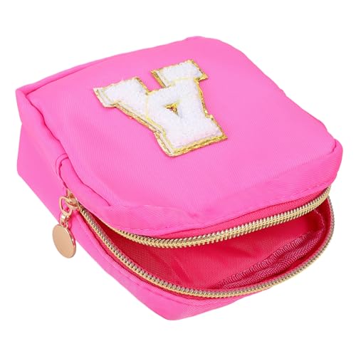 WRITWAA wasserdichte Kosmetiktasche Damen geldbörse Kosmetik-Organizer reisebrieftasche Frauentasche für Taschen klein Beutel Lippenstift Keys Geldbörse Damenhandtasche Nylon Rosy von WRITWAA