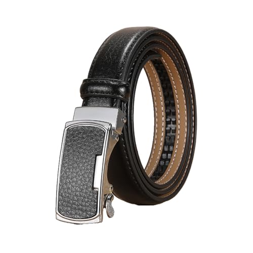 WRJAHCG Damen Gürtel Ratsche, Taillengürtel Damen Weiss Schmal Cowboy, Verstellbarer Modischer Lässig Gürtel mit Automatischer Schnalle aus quadratischer Legierung,Schwarz,100CM/39.4'' von WRJAHCG