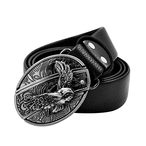 WRJAHCG Herrengürtel, Ledergürtel Tierschnalle Kopf Persönlichkeit Modestil,Black a,130CM/51.2'' von WRJAHCG