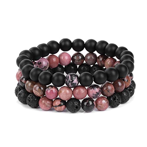 3 Stück/Set 8 mm Tigerauge Stein Perlen Armband Lava Matt Schwarz Onyx Motto Rhodonit Labradorit Armband Set Herren, 3. Rhodonit, 21 cm 3 Stück/Set 8 mm Tigerauge Stein Perlen Armband Lava Matt Schwarz Onyx Motto Rhodonit Labradorit Armband Set Herren, 3. Rhodonit, 21 cm von WRKBKS