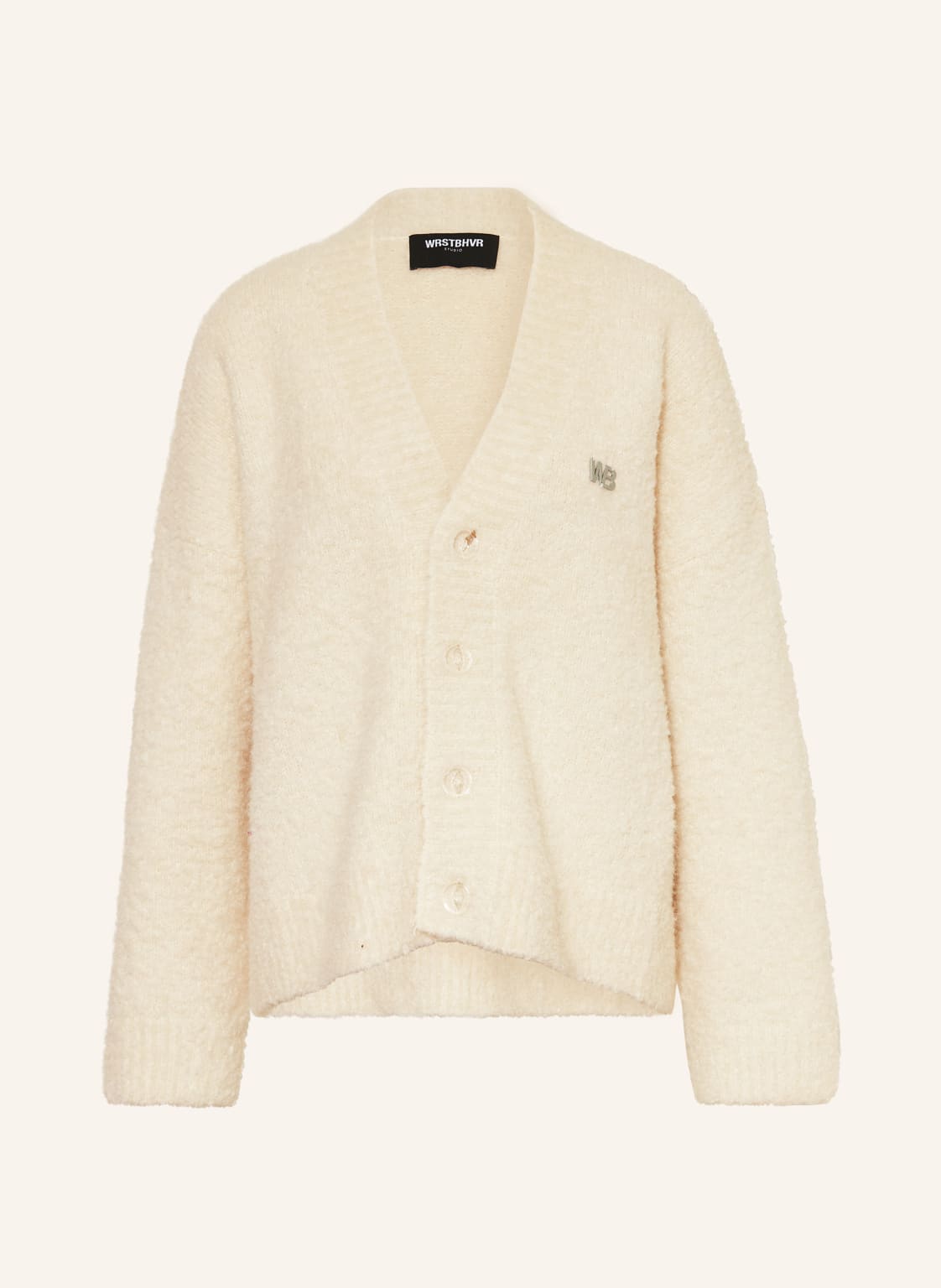 Wrstbhvr Oversized-Strickjacke Raso Aus Bouclé weiss von WRSTBHVR