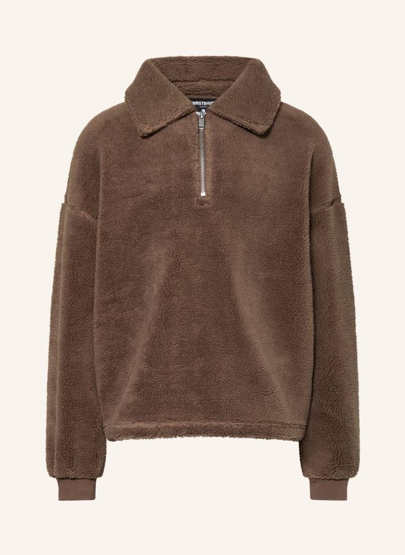 Wrstbhvr Oversized-Troyer Leroy Aus Teddyfell braun von WRSTBHVR