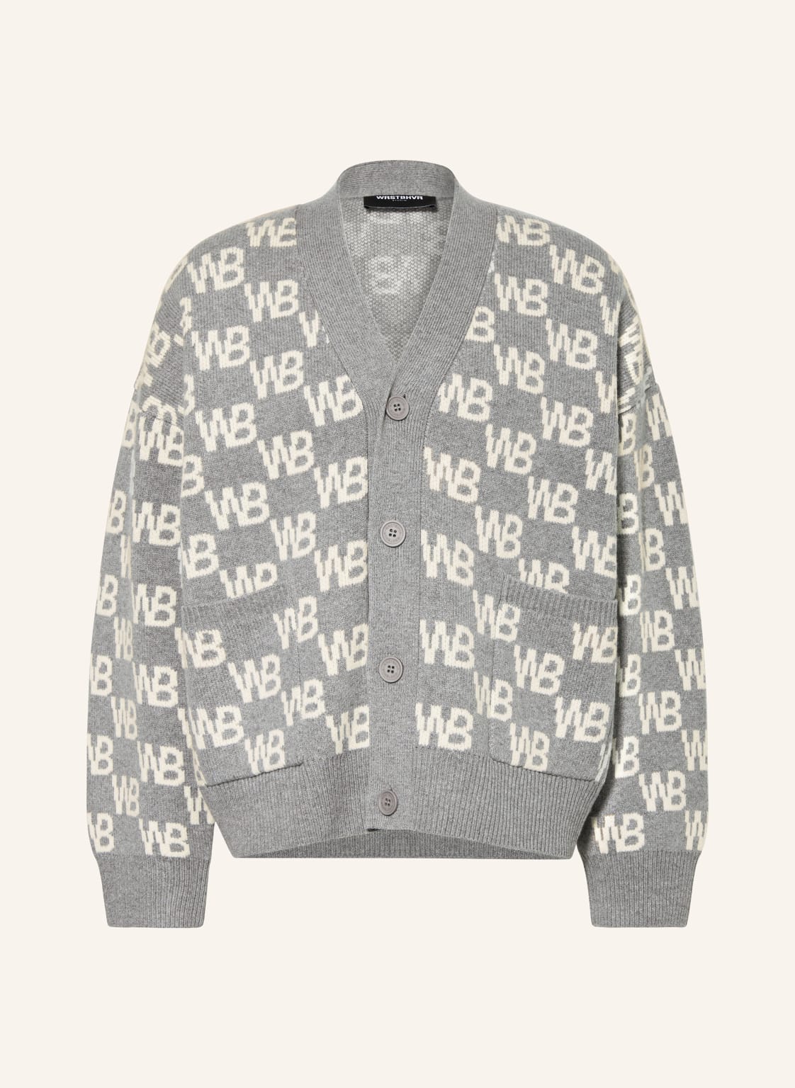 Wrstbhvr Strickjacke Chess v3 grau von WRSTBHVR