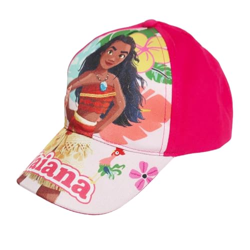 Disney Vaiana Kinder Basecap – Sommer Cap für Mädchen – Größe 52 oder 54 – mit Klettverschluss – Disney Moana, Farbe: Pink, Bekleidungsgröße: 52 von WS-Trend
