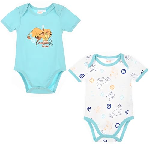 WS-Trend Disney „König der Löwen“ Baby 2er-Set Kurzarm-Bodys – 100% Baumwolle – Gr. 68–86, Farbe: Bunt, Größe: 68 von WS-Trend