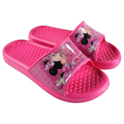 WS-Trend Disney Minnie Maus Kinder Badeschuhe für Mädchen – Sandalen Latschen Badeschlappen – Gr. 26–33 – rutschfest – Pink, Farbe: Pink, Größe der Schuhe: 26/27 von WS-Trend