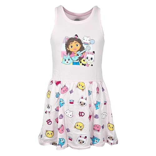WS-Trend EplusM Gabby’s Dollhouse Sommerkleid für Mädchen – Baumwollkleid mit Katzen-Motiven – Größen 92–128 – Rosa oder Hellblau, Farbe: Rosa, Bekleidungsgröße: 98 von WS-Trend