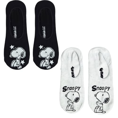 WS-Trend Peanuts „Snoopy“ Damen Füßlinge (2er-Pack, Gr. 35–42) – Hautfreundliche Sneaker-Socken mit coolem Snoopy-Print, Farbe: Bunt, Bekleidungsgröße: 39/42 von WS-Trend