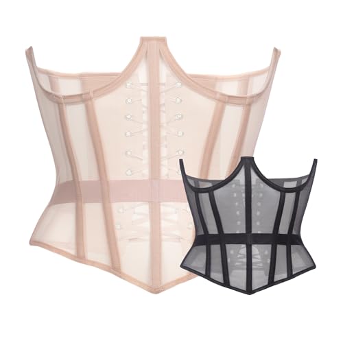 Mesh-Korsett Taillentrainer für Damen – Unterbrustkorsett zum Schnüren – Taillenmieder – Shapewear – Body Shaper, Beige U, Large Mesh-Korsett Taillentrainer für Damen – Unterbrustkorsett zum Schnüren – Taillenmieder – Shapewear – Body Shaper, Beige U, Large von WS Waist Secrets