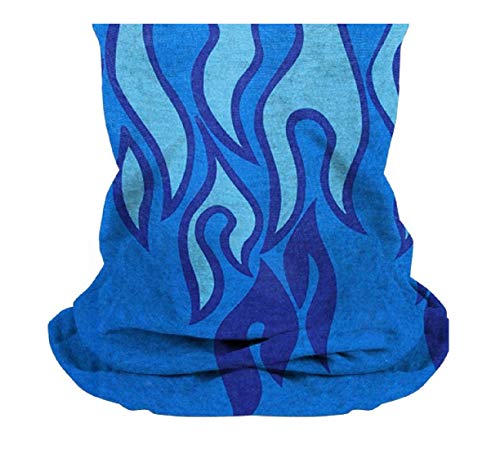 WS Multifunktionstuch Schlauchschal Halstuch Motorrad Mundschutz Fahrrad Bandana (180 Blau/hellblau Flammen) von WS
