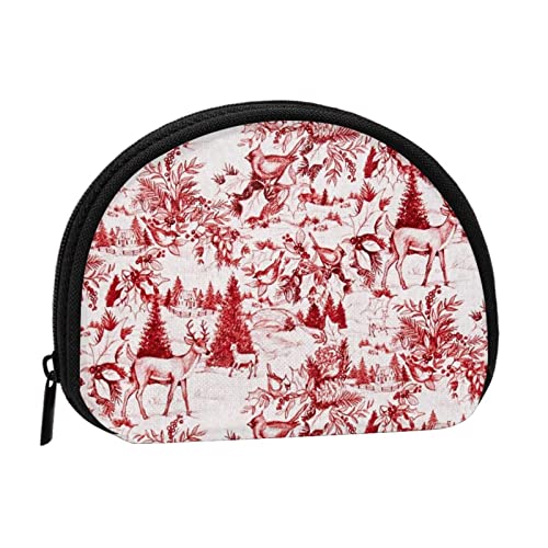 WSHFFILO Animal Wilderness Bear Deer Printed Shell Storage Bag Mini Coin Organizer, Schwarz , Einheitsgröße von WSHFFILO