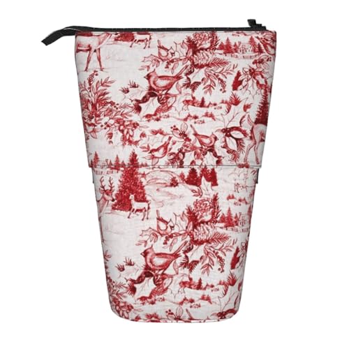 WSHFFILO Animal Wilderness Stifteetui mit Bär, Hirsch, bedruckt, Teleskop, erweiterbar von WSHFFILO