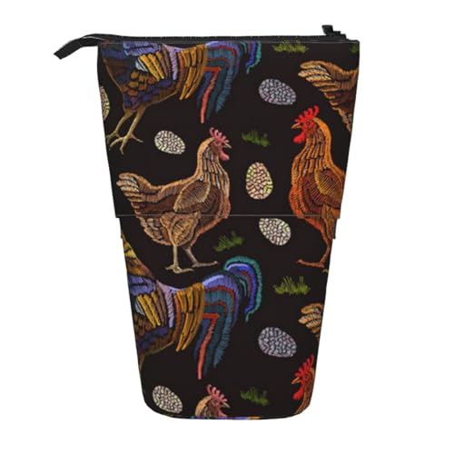 WSHFFILO Ausziehbare Stifttasche mit Hühner-Aufdruck von WSHFFILO