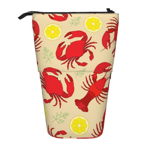 WSHFFILO Ausziehbare Stifttasche mit Hummer- und Krabben-Motiv von WSHFFILO