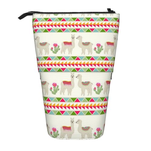 WSHFFILO Ausziehbare Stifttasche mit Lama- und Kaktusmotiv von WSHFFILO