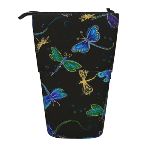 WSHFFILO Ausziehbare Stifttasche mit Libellen-Motiv von WSHFFILO