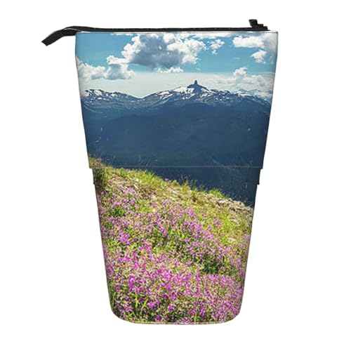 WSHFFILO Bedruckte Teleskop-Stifttasche mit Bergmotiv von WSHFFILO
