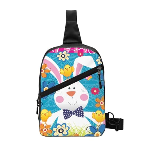 WSHFFILO Bedruckter Brustrucksack mit Aufschrift "Spring Happy Easter Holiday" von WSHFFILO