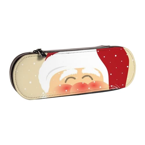 WSHFFILO Bedrucktes Federmäppchen aus Leder, mit Weihnachtsmotiv von WSHFFILO