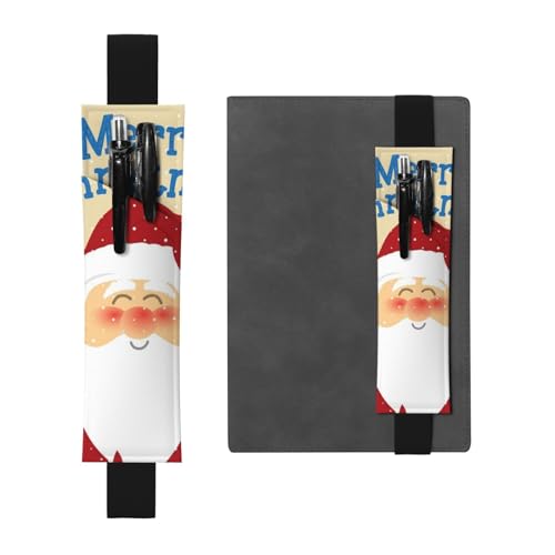 WSHFFILO Bedrucktes Federmäppchen aus Leder mit Weihnachtsmotiv, Schwarz , Einheitsgröße, Münztasche von WSHFFILO