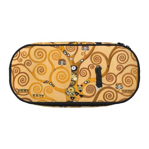 WSHFFILO Bedrucktes Federmäppchen mit Baum des Lebens, Federmäppchen, tragbare Schreibwaren-Tasche, Schwarz , Einheitsgröße, Münztasche von WSHFFILO