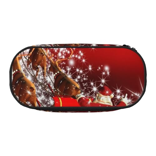 WSHFFILO Bedrucktes Federmäppchen mit Weihnachtszauber, Schwarz , Einheitsgröße, Münztasche von WSHFFILO