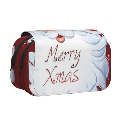 WSHFFILO Bedrucktes doppeltes Federmäppchen, Federmäppchen, tragbare Schreibwarentasche, Schwarz , Einheitsgröße, Münztasche von WSHFFILO