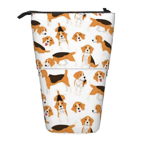 WSHFFILO Bleistifttasche mit Beagle-Hundemotiv, ausziehbar, ausziehbar von WSHFFILO