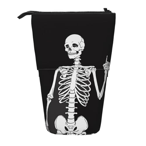WSHFFILO Bleistifttasche mit coolem Totenkopf-Aufdruck, ausziehbar, ausziehbar von WSHFFILO