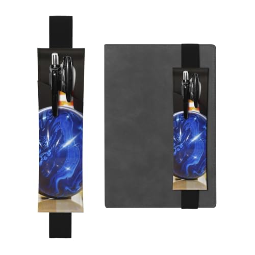 WSHFFILO Bowling bedrucktes Leder-Stifthalter, Lesezeichen, Federmäppchen, Schwarz , Einheitsgröße, Münztasche von WSHFFILO