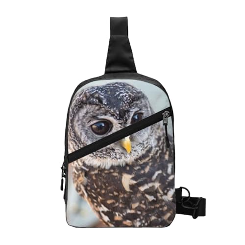 WSHFFILO Brustrucksack mit süßem Eulen-Aufdruck von WSHFFILO