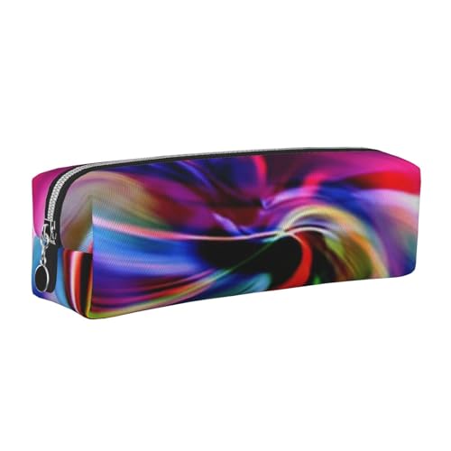 WSHFFILO Buntes Federmäppchen aus Leder mit Batikdruck, silber, Einheitsgröße, Münztasche von WSHFFILO