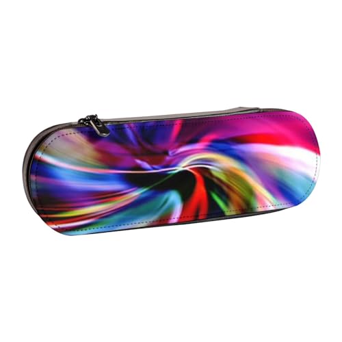 WSHFFILO Buntes Federmäppchen aus Leder mit Batikdruck, tragbares Schreibwarenetui von WSHFFILO