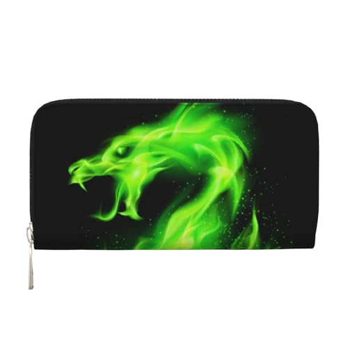 WSHFFILO Chinese Dragon Printed Leather Hand Wallet Long Clutch Leather Wallet, Schwarz , Einheitsgröße von WSHFFILO