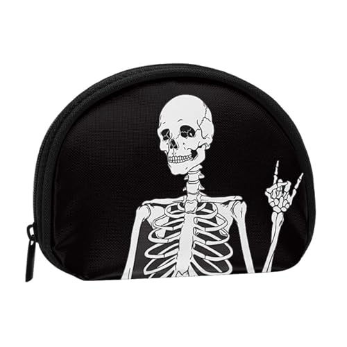 WSHFFILO Cool Skull Printed Shell Storage Bag Mini Coin Organizer, Schwarz , Einheitsgröße von WSHFFILO