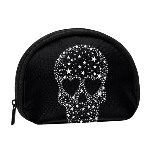 WSHFFILO Cool Skull Printed Shell Storage Bag Mini Coin Organizer, Schwarz , Einheitsgröße von WSHFFILO