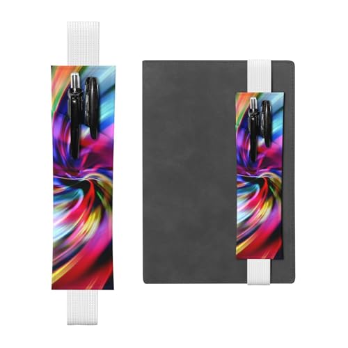 WSHFFILO Farbenfrohes Batik-Stifteetui aus Leder mit Lesezeichen, Federmäppchen, weiß, Einheitsgröße, Münztasche von WSHFFILO