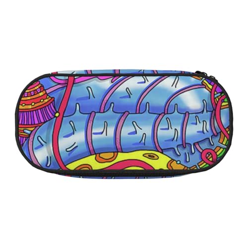 WSHFFILO Federmäppchen, Motiv: Rauchpilze, bedruckt, Federmäppchen, tragbare Schreibwaren-Tasche, Schwarz , Einheitsgröße, Münztasche von WSHFFILO