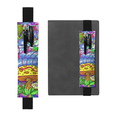 WSHFFILO Federmäppchen, Motiv: Rauchpilze, bedrucktes Leder, Stifthalter, Lesezeichen, Federmäppchen, Schwarz , Einheitsgröße, Münztasche von WSHFFILO