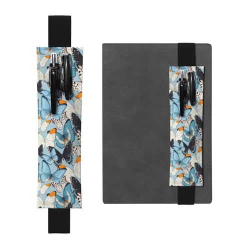 WSHFFILO Federmäppchen aus Leder, mit Schmetterlings-Motiv, Schwarz , Einheitsgröße, Münztasche von WSHFFILO